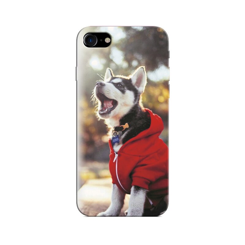 Husa Iphone 8 Dog With Red Jacket Hqs Background