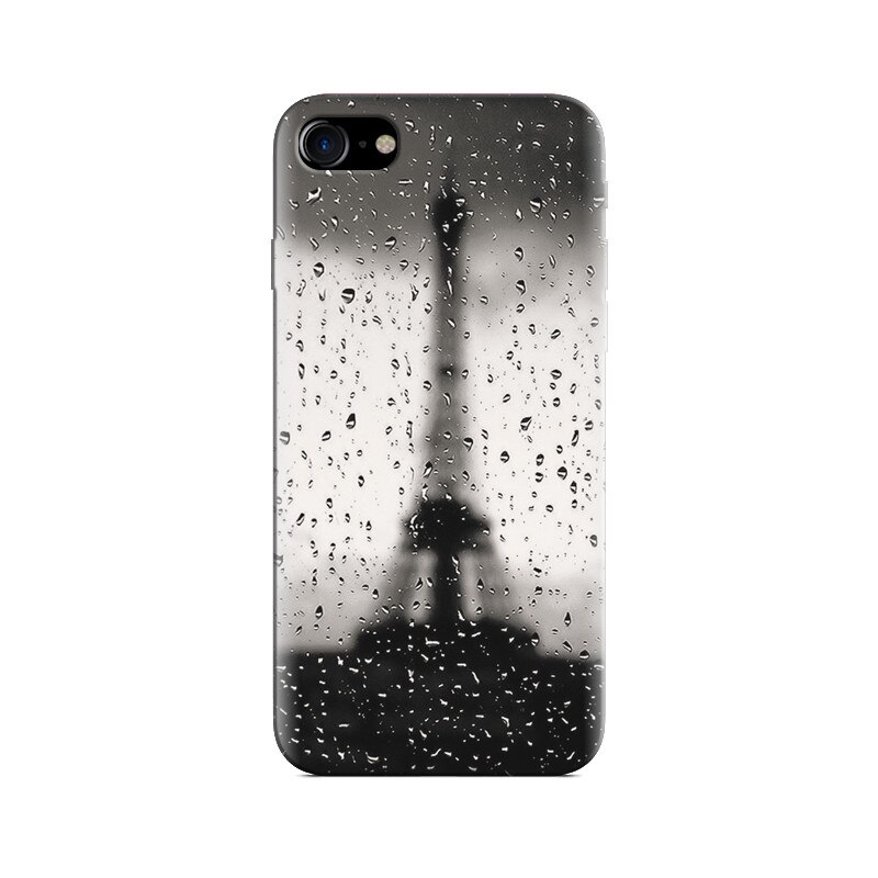 Husa Iphone 7 Iphones Of Black And White Eiffel Tower With Water Drops