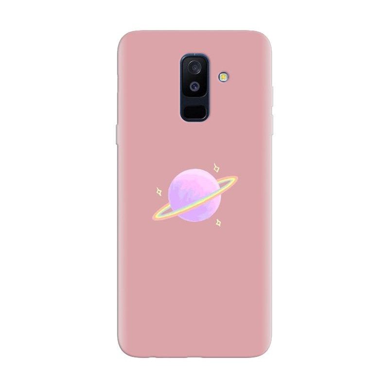 Husa silicon pentru Samsung Galaxy J8 Plus 2018, Saturn On Pink