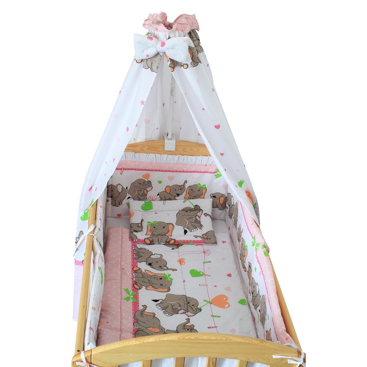 Baldachin patut, Elefant roz sir, 200 x 150 cm