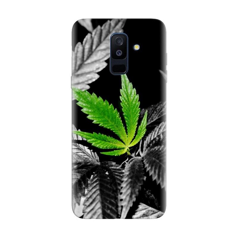 Husa silicon pentru Samsung Galaxy J8 2018, Trippy Pot Leaf Green
