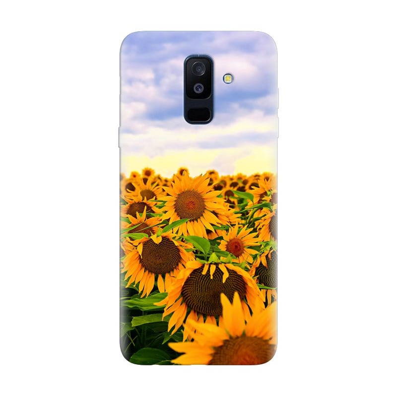 Husa silicon pentru Samsung Galaxy A6 Plus 2018, Sunflowers
