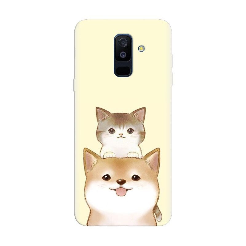 Husa silicon pentru Samsung Galaxy A6 Plus 2018, Two Cat