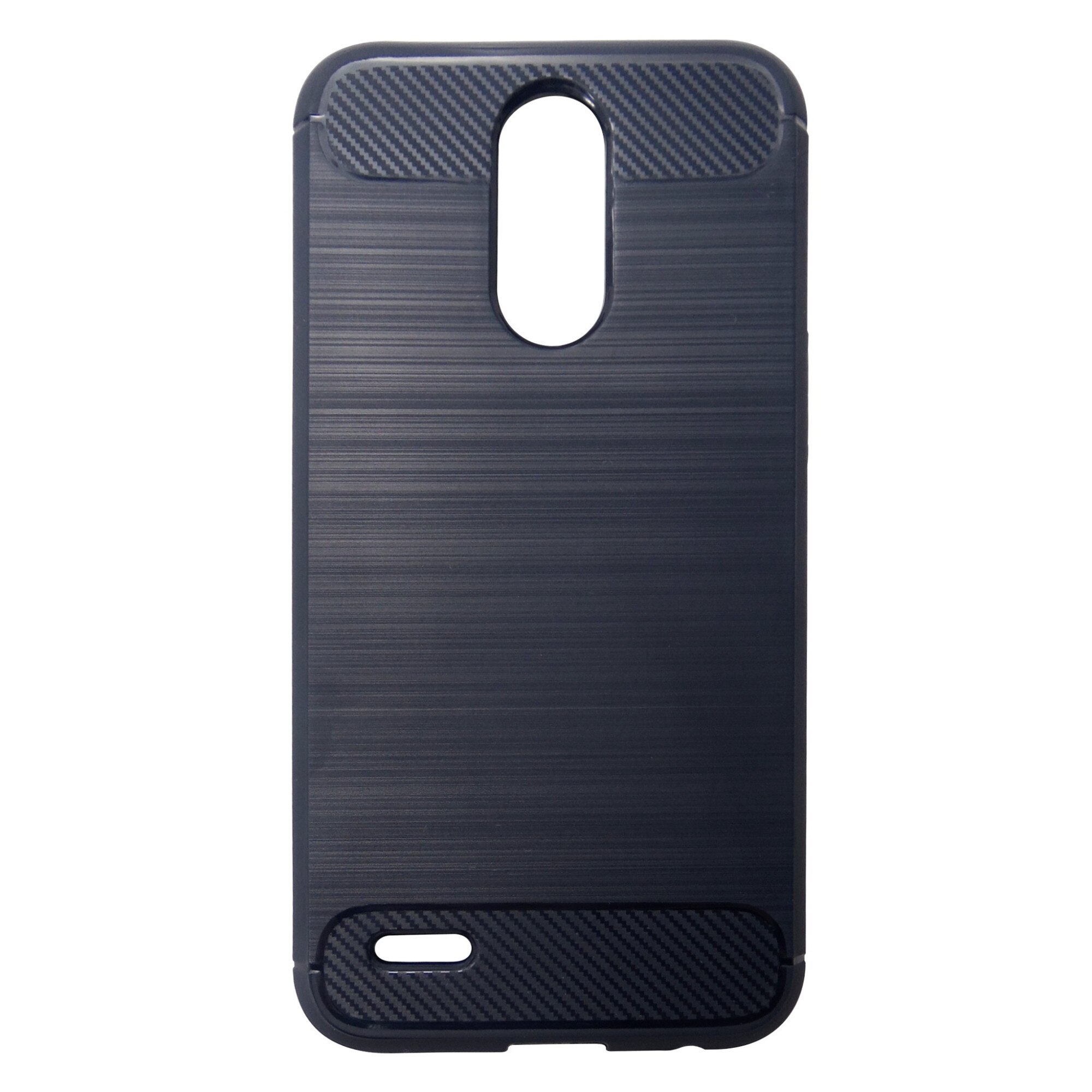 Husa Forcell Carbon Stripe silicon bleumarin pentru LG K10 2017