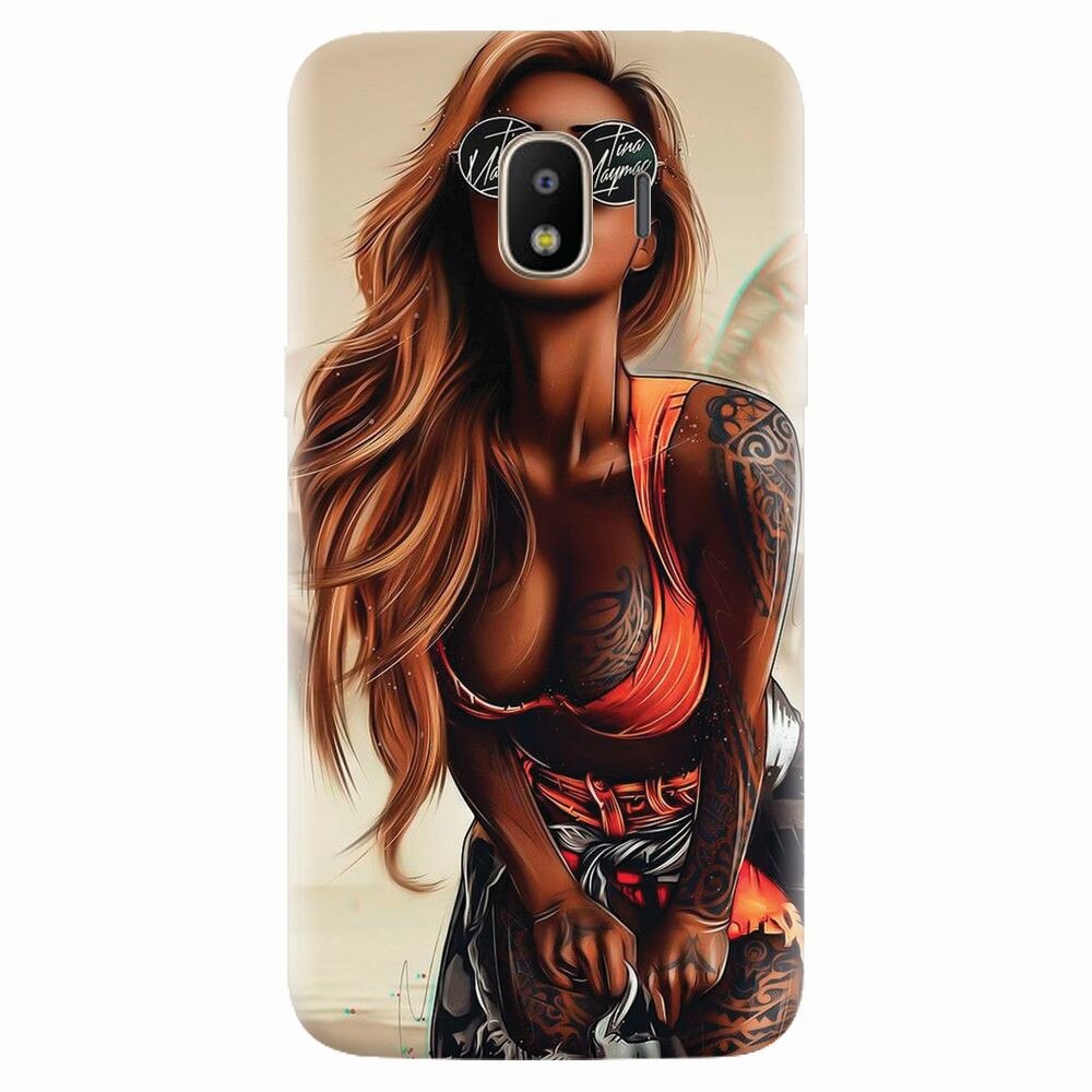 Husa silicon pentru Samsung Galaxy J4 2018, Tattoed Girl