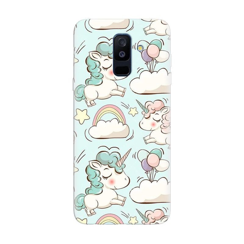 Husa silicon pentru Samsung Galaxy A6 Plus 2018, Unicorns And Clouds