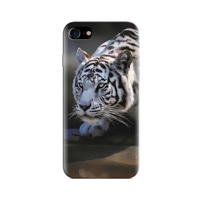 Husa Iphone 7 White Tiger Animal Real View Background