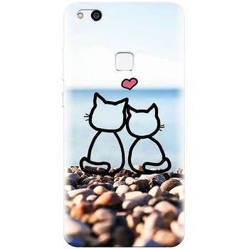 Husa silicon pentru Huawei P10 Lite, In Love Cats Husa silicon pentru Huawei P10 Lite, In Love Cats