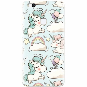 Husa silicon pentru Huawei P10 Lite, Unicorns And Clouds Husa silicon pentru Huawei P10 Lite, Unicorns And Clouds