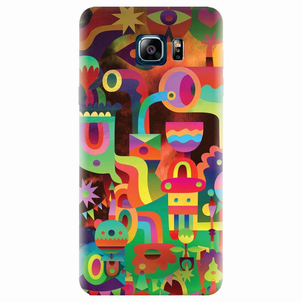 Husa silicon pentru Samsung Galaxy Note 5, Abstract Colorful Shapes