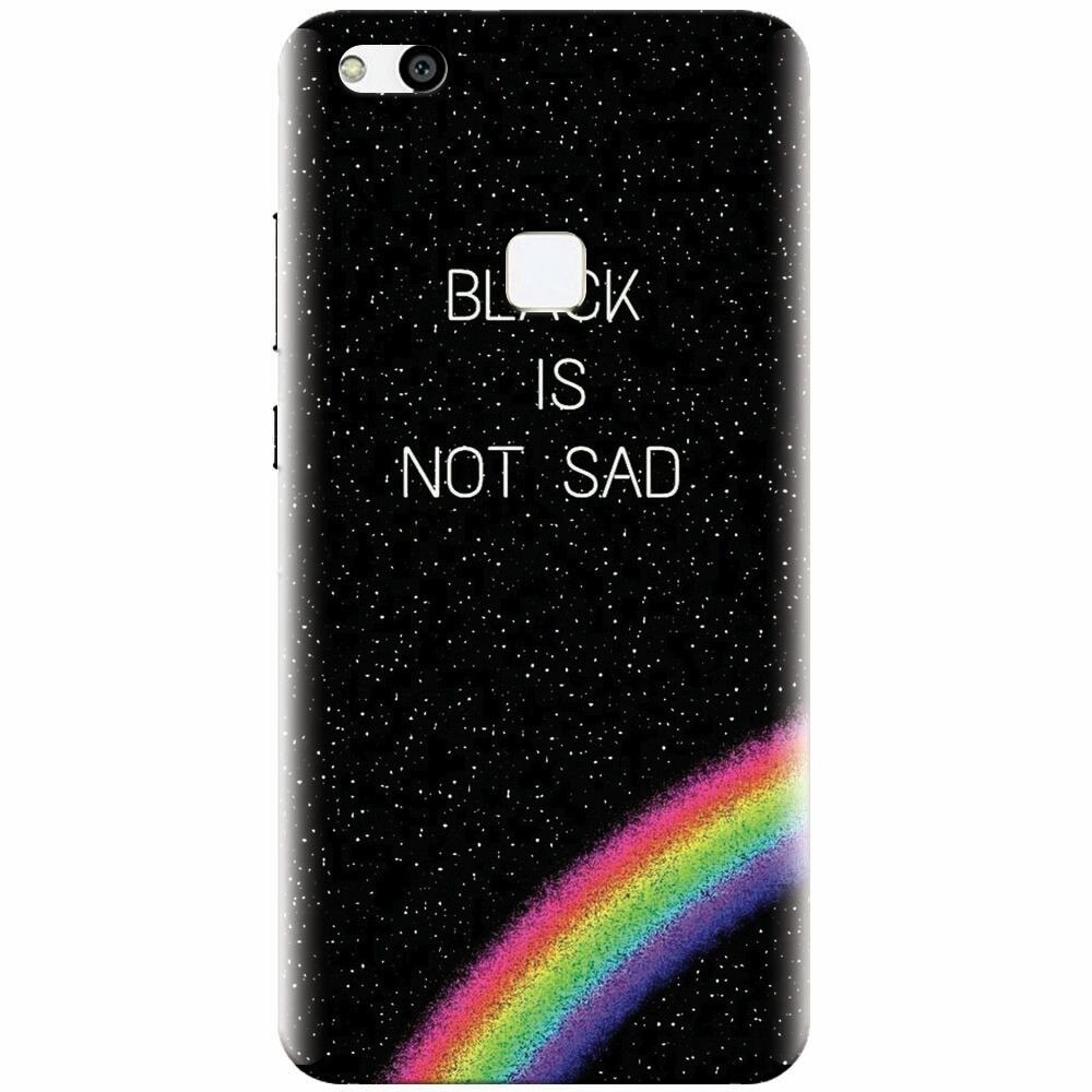 Husa silicon pentru Huawei P10 Lite, Black Is Not Sad