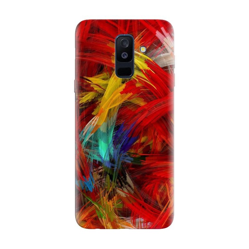 Husa silicon pentru Samsung Galaxy A6 Plus 2018, Colorful Digital Painting Strokes