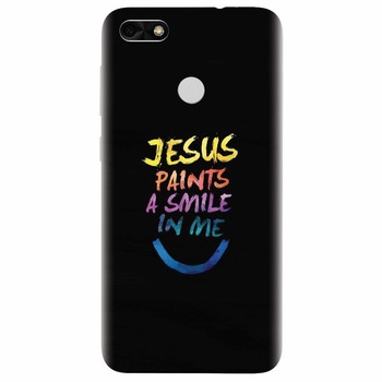 Husa silicon pentru Huawei P9 Lite, Jesus Paints A Smile In Me Husa silicon pentru Huawei P9 Lite, Jesus Paints A Smile In Me