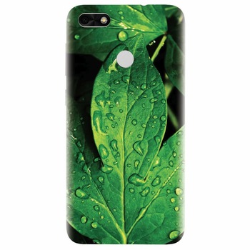 Husa silicon pentru Huawei P9 Lite mini, Leaves And Dew Husa silicon pentru Huawei P9 Lite mini, Leaves And Dew