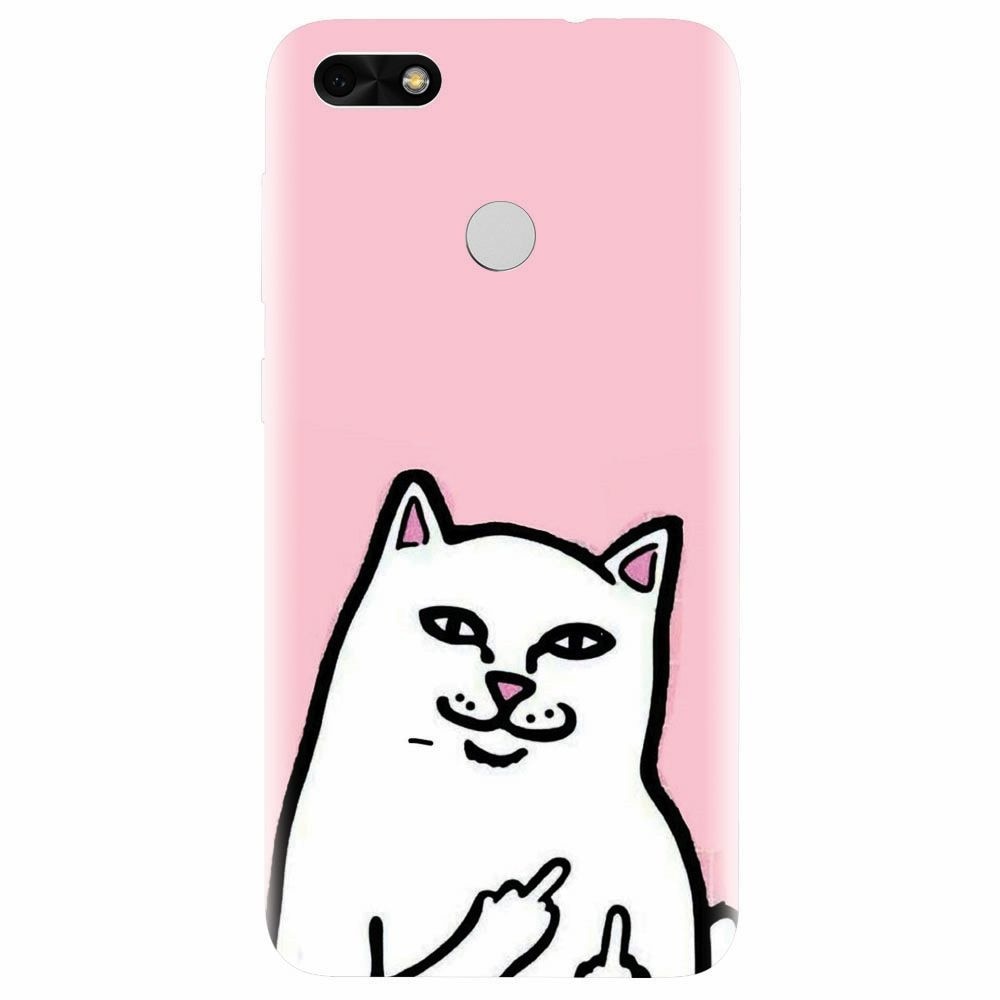 Husa silicon pentru Huawei P9 Lite mini, White Cat