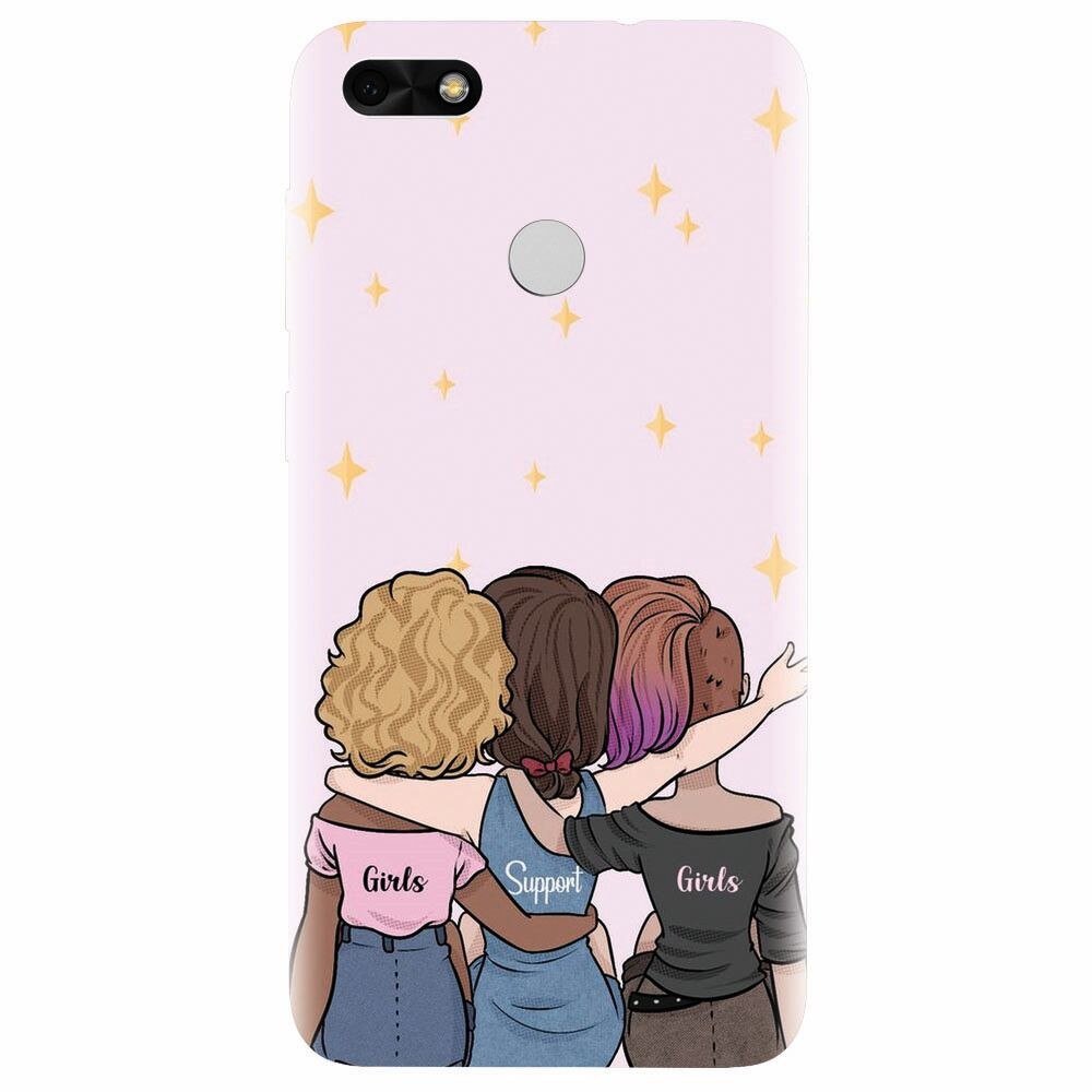 Husa silicon pentru Huawei P9 Lite, Girls Support Girls