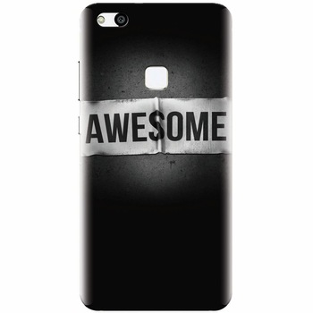 Husa silicon pentru Huawei P10 Lite, Awesome Label Dark Husa silicon pentru Huawei P10 Lite, Awesome Label Dark