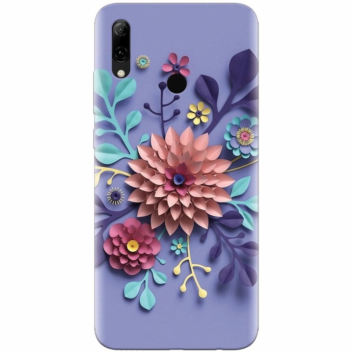 Szilikon tok a Huawei P Smart 2019-hez, virágos műalkotás