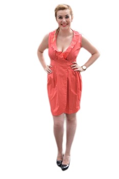 Rochie scurta, de culoare corai, D&J Exclusive, Corai Rochie scurta, de culoare corai, D&J Exclusive, Corai