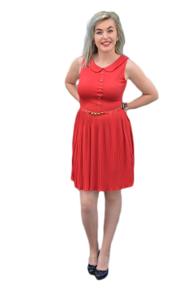 Rochie de vara, lejera, rosie, D&J Exclusive, Rosie