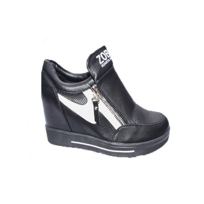 Pantofi in tendinte cu mica platforma interioara, D&J Exclusive, Negru