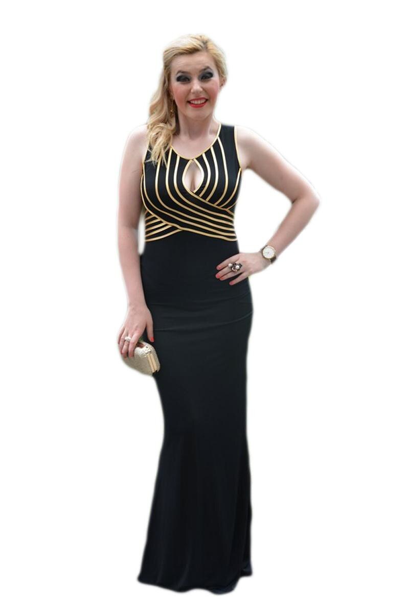 Rochie lunga de seara, de culoare neagra, D&J Exclusive, Negru, 36