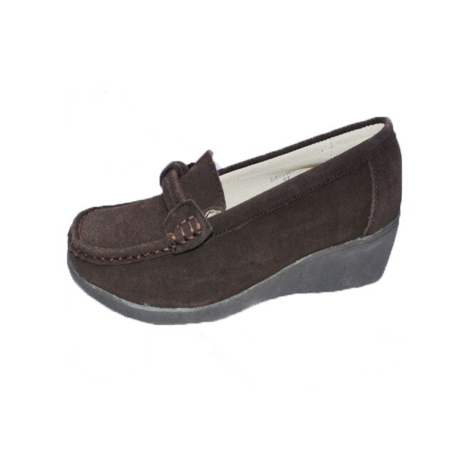 Pantofi tip mocasin cu insertie metalica in fata, D&J Exclusive, Maro, 37 EU