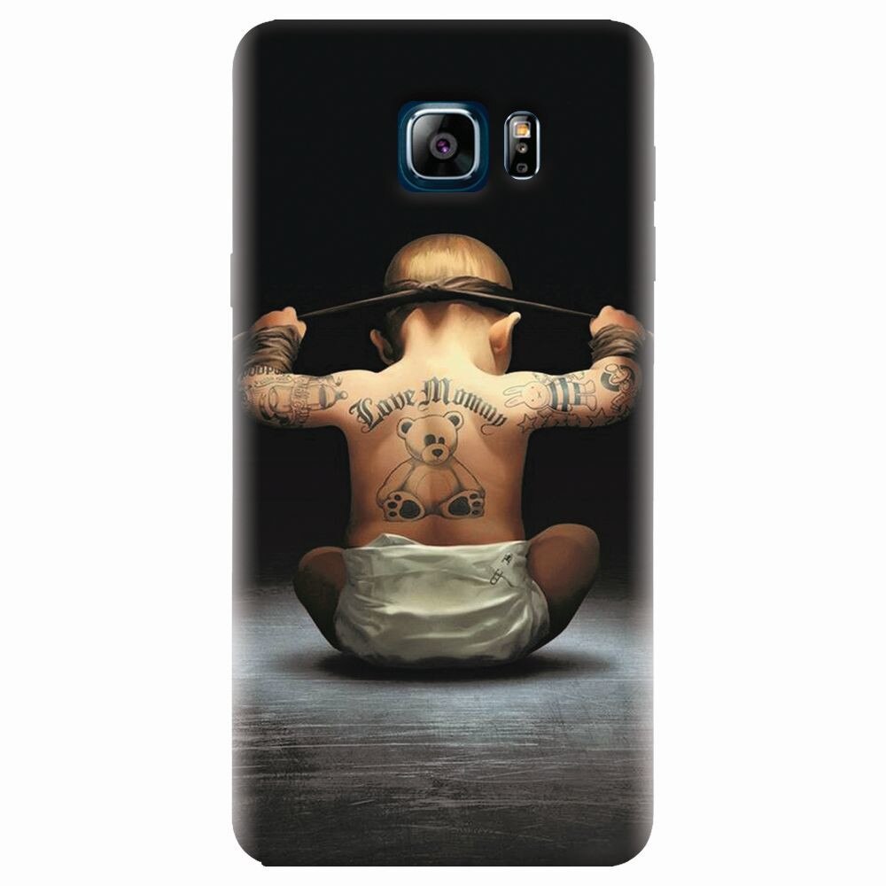 Husa silicon pentru Samsung Galaxy Note 5, Body Builder Cute Baby Tattoo
