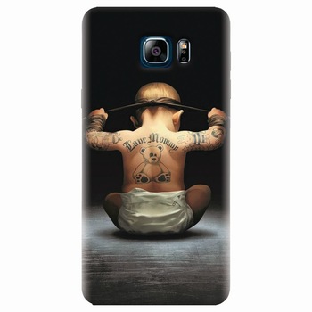 Husa silicon pentru Samsung Galaxy Note 5, Body Builder Cute Baby Tattoo Husa silicon pentru Samsung Galaxy Note 5, Body Builder Cute Baby Tattoo