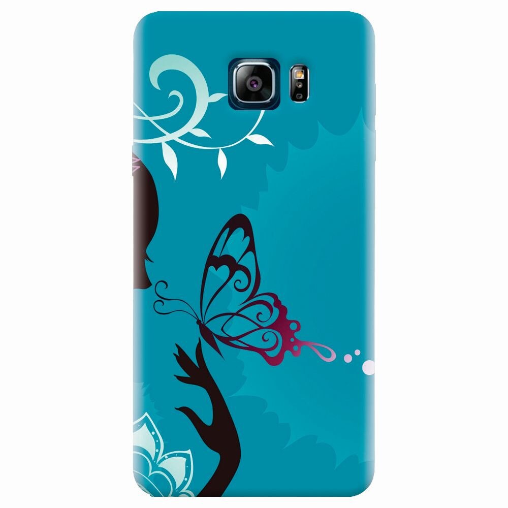 Husa silicon pentru Samsung Galaxy Note 5, Blue Butterfly