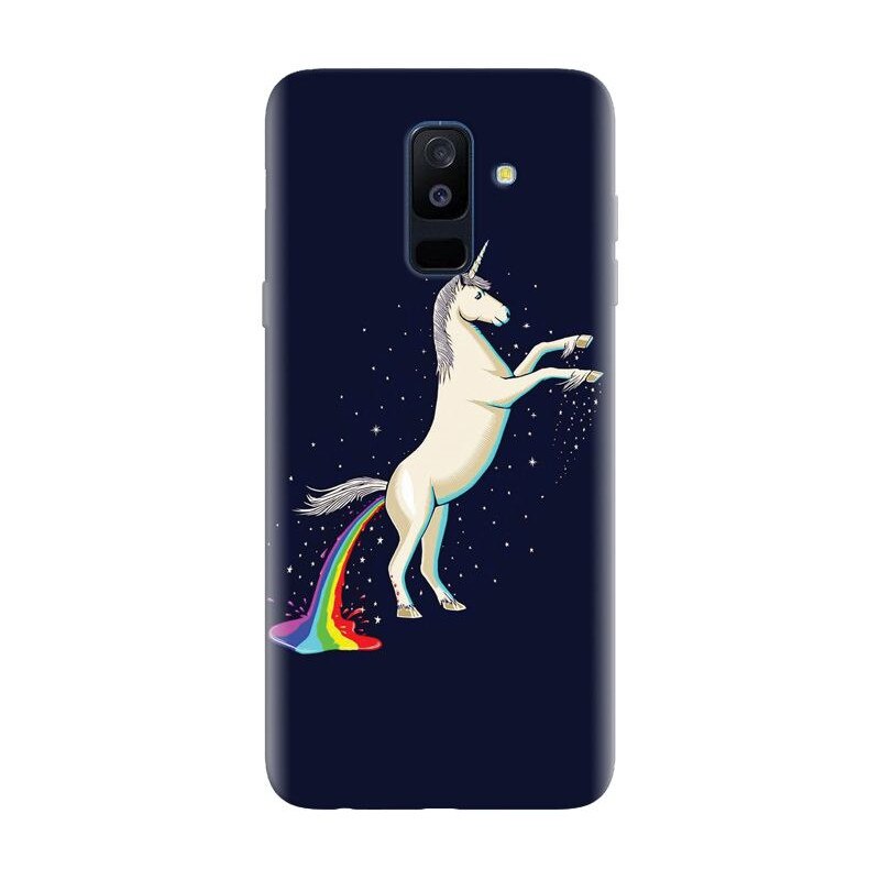 Husa silicon pentru Samsung Galaxy J8 Plus 2018, Unicorn Shitting Rainbows