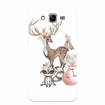 Husa silicon pentru Samsung Grand Prime, Foxs And Deer Husa silicon pentru Samsung Grand Prime, Foxs And Deer