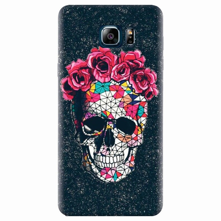 Szilikon tok Samsung Galaxy Note 5, Colorful Skull Roses Space telefonhoz