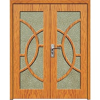 usa dubla de interior din mdf cu toc inclus novo doors y220f  dimensiune 160x200 centimetri geam sablat cadru din lemn masiv din rasinoase balamale si clanta incluse toc reglabil de 30 centimetri plinta pe ambele parti stejar auriu imagen 31_0_
0