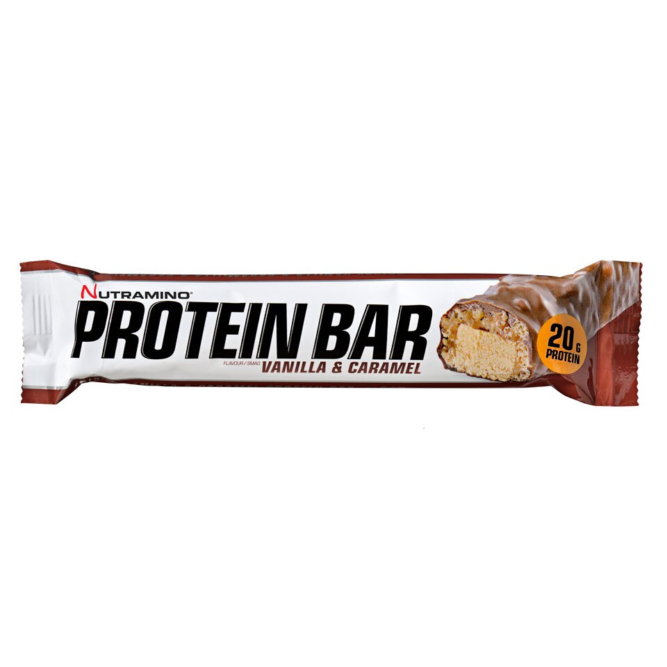 Baton proteic Nutramino , Protein Bar 64 gr ,cu aroma de vanilie si caramel