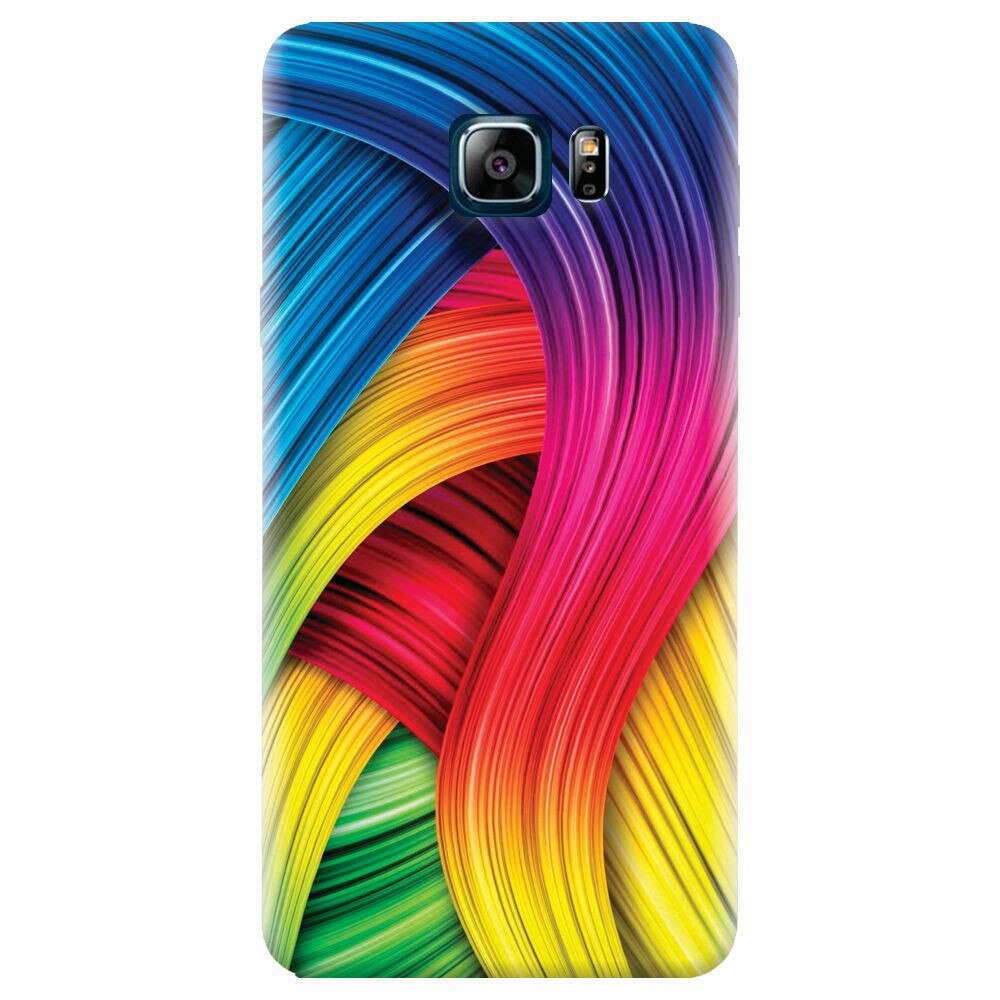 Husa silicon pentru Samsung Galaxy Note 5, Curly Colorful Rainbow Lines Illustration