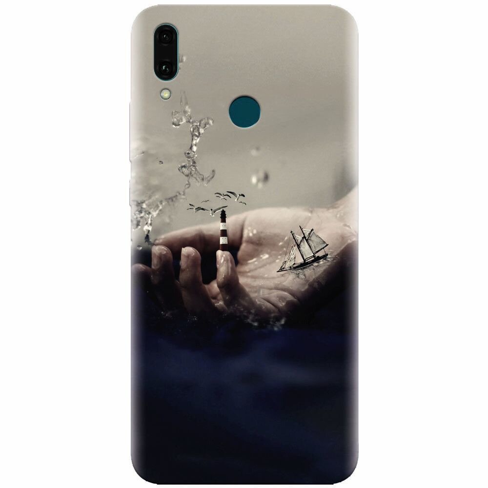 Husa silicon pentru Huawei Y9 2019, 3D Hand Ocean Render