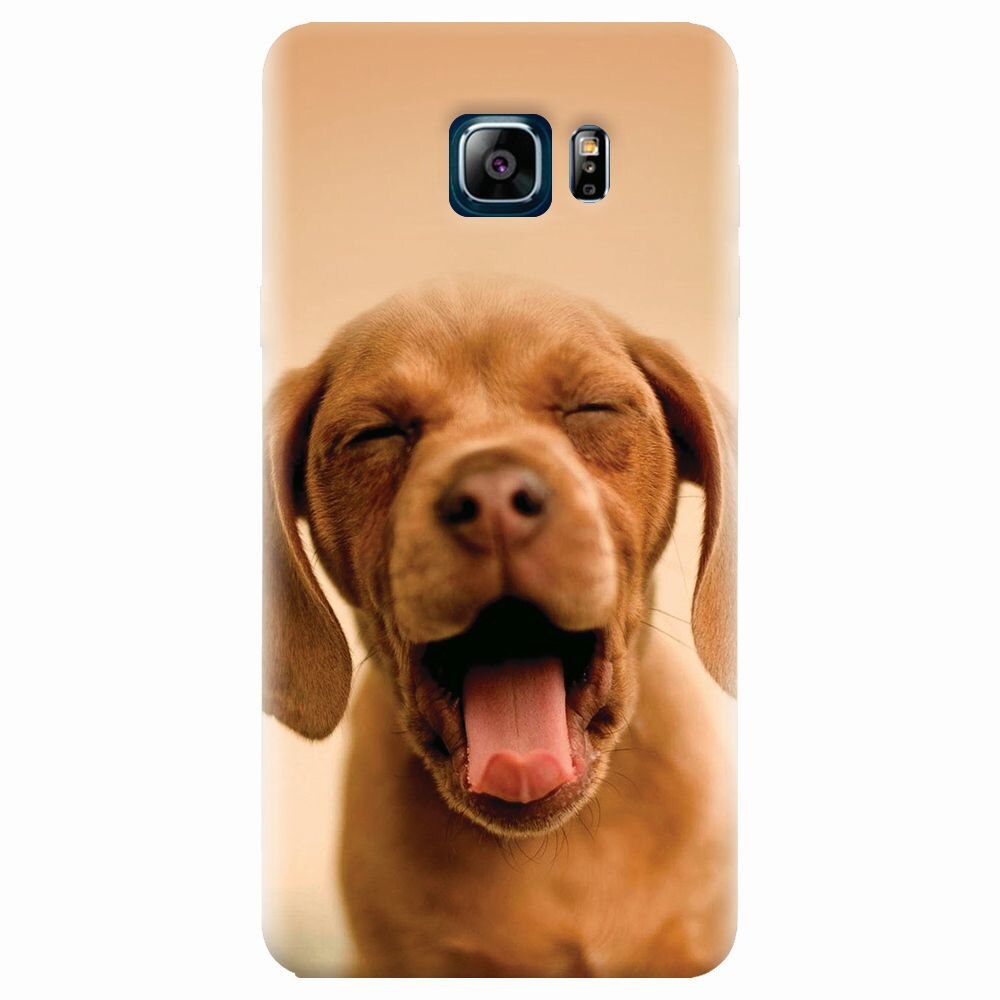 Husa silicon pentru Samsung Galaxy Note 5, Cute Yawning Puppy
