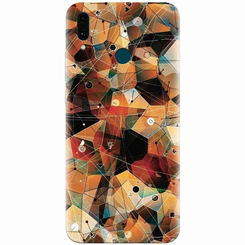 Husa silicon pentru Huawei Y9 2019, Abstract Triangles Connected Lines