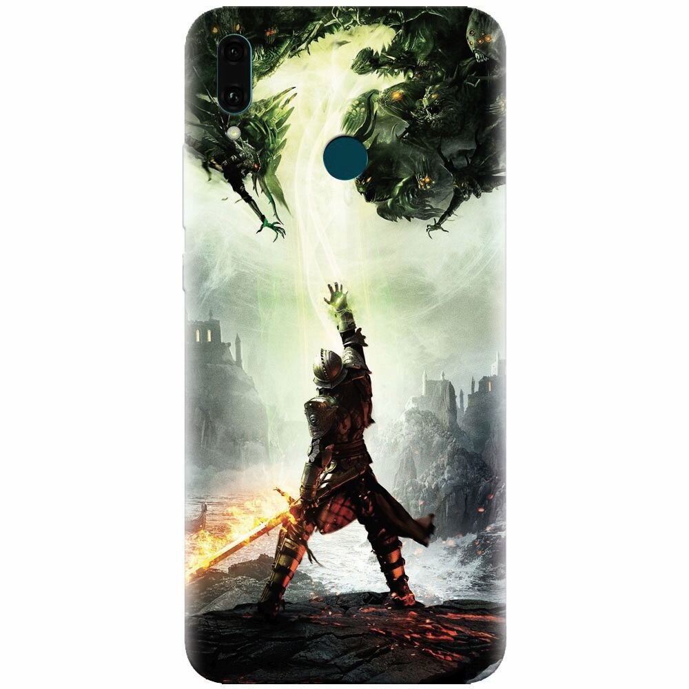 Husa silicon pentru Huawei Y9 2019, Green Dragon