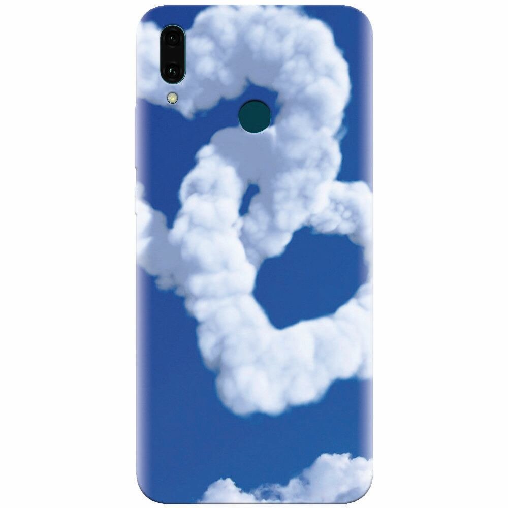 Husa silicon pentru Huawei Y9 2019, Heart Shaped Clouds Blue Sky