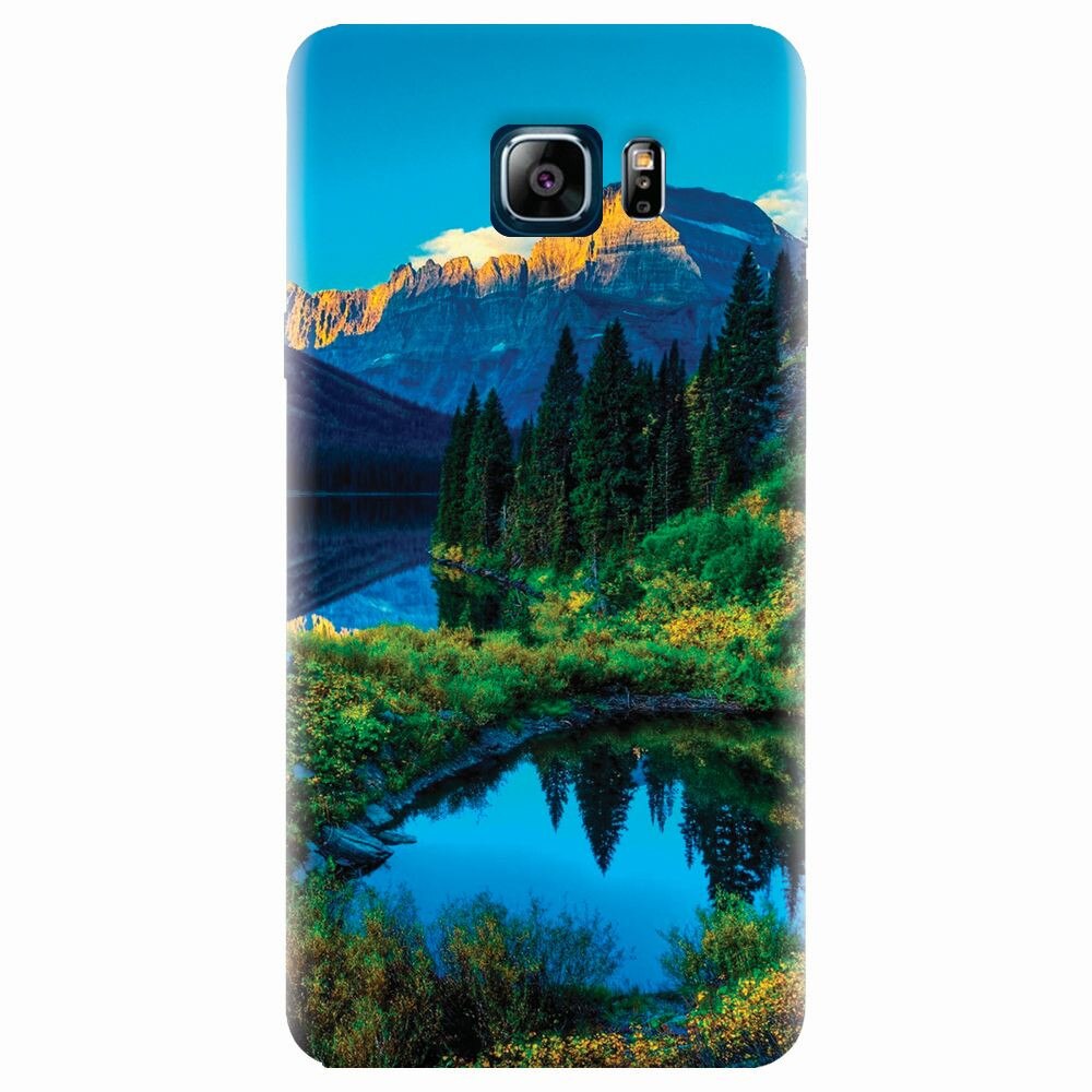 Husa silicon pentru Samsung Galaxy Note 5, HDR Mountains Lake