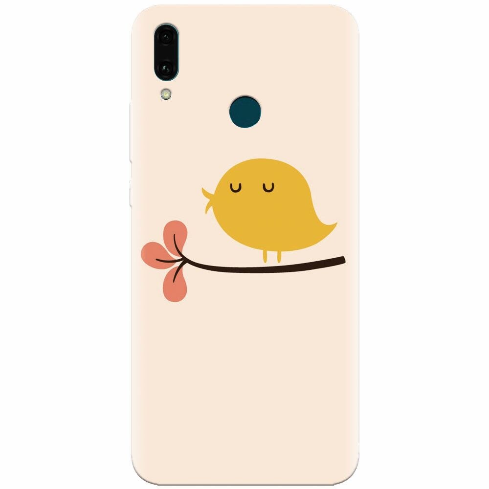 Husa silicon pentru Huawei Y9 2019, Flat Minimal Cute Bird Illustration