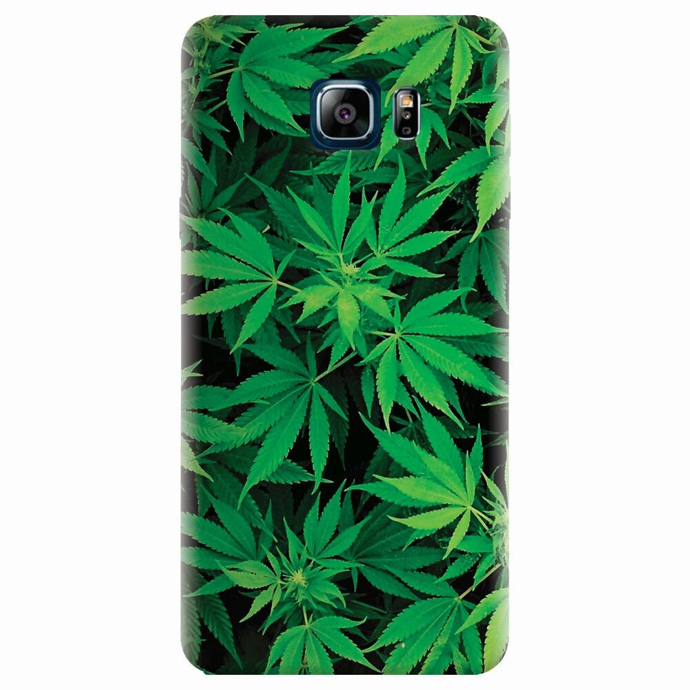 Husa silicon pentru Samsung Galaxy Note 5, Green Leaf Pattern