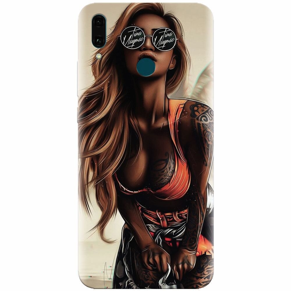 Husa silicon pentru Huawei Y9 2019, Tattoed Girl