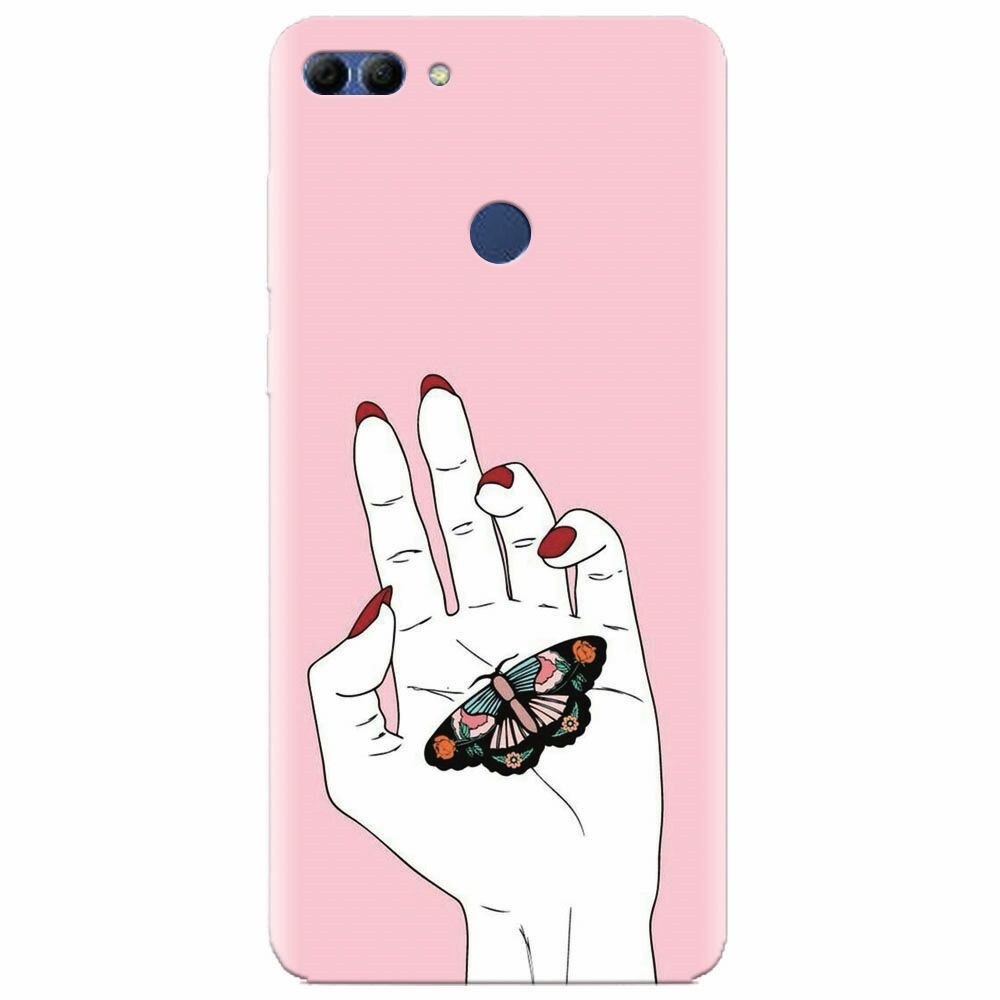 Husa silicon pentru Huawei Y9 2018, Butterfly In Hand