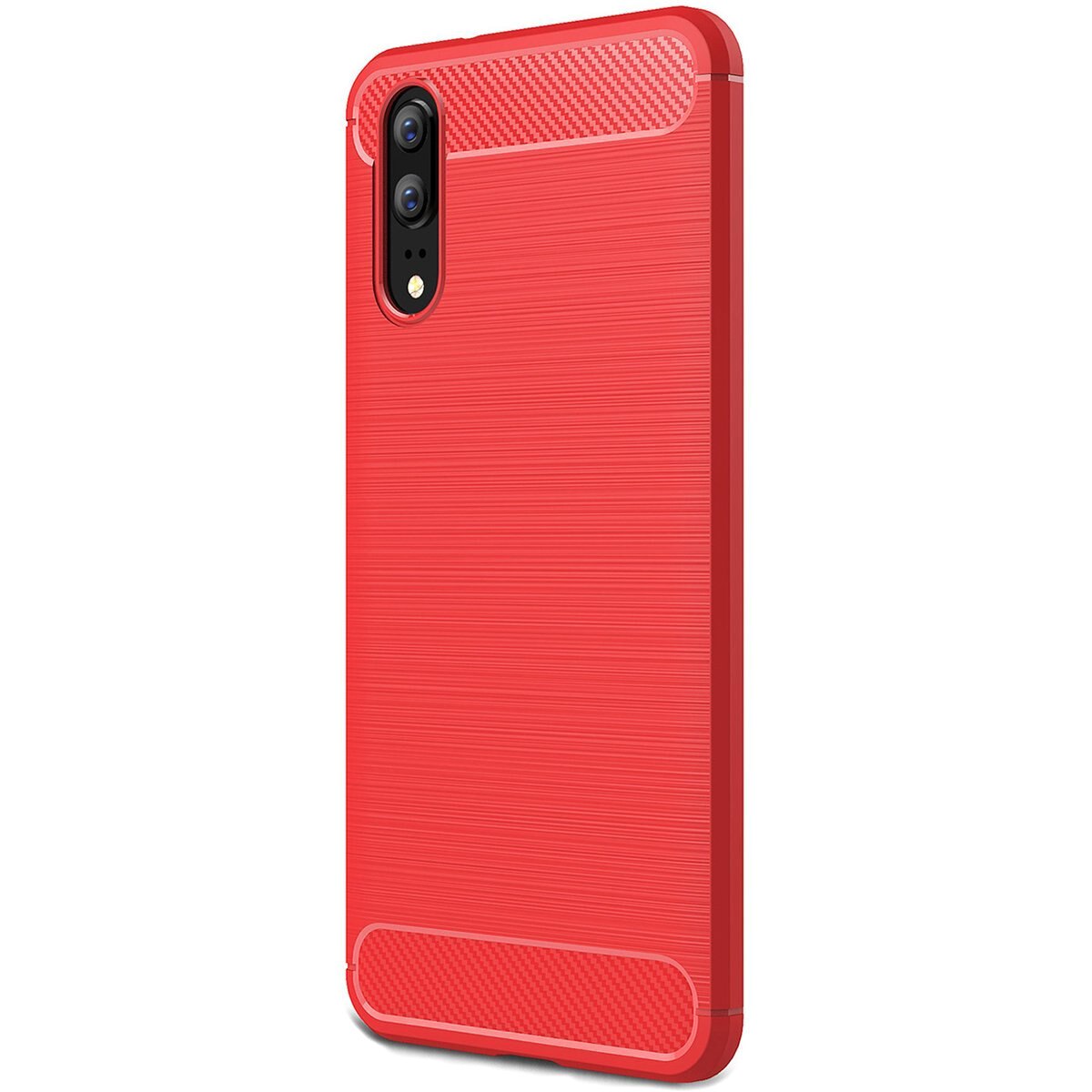 Husa Huawei P20 Tpu Carbon Fibre Brushed - rosu