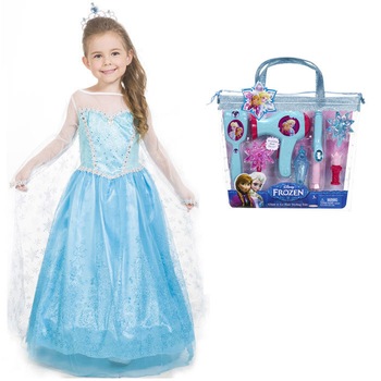 Rochie fetite Elsa - Regina Zapezii 9-10ani + Set de coafura Frozen Rochie fetite Elsa - Regina Zapezii 9-10ani + Set de coafura Frozen