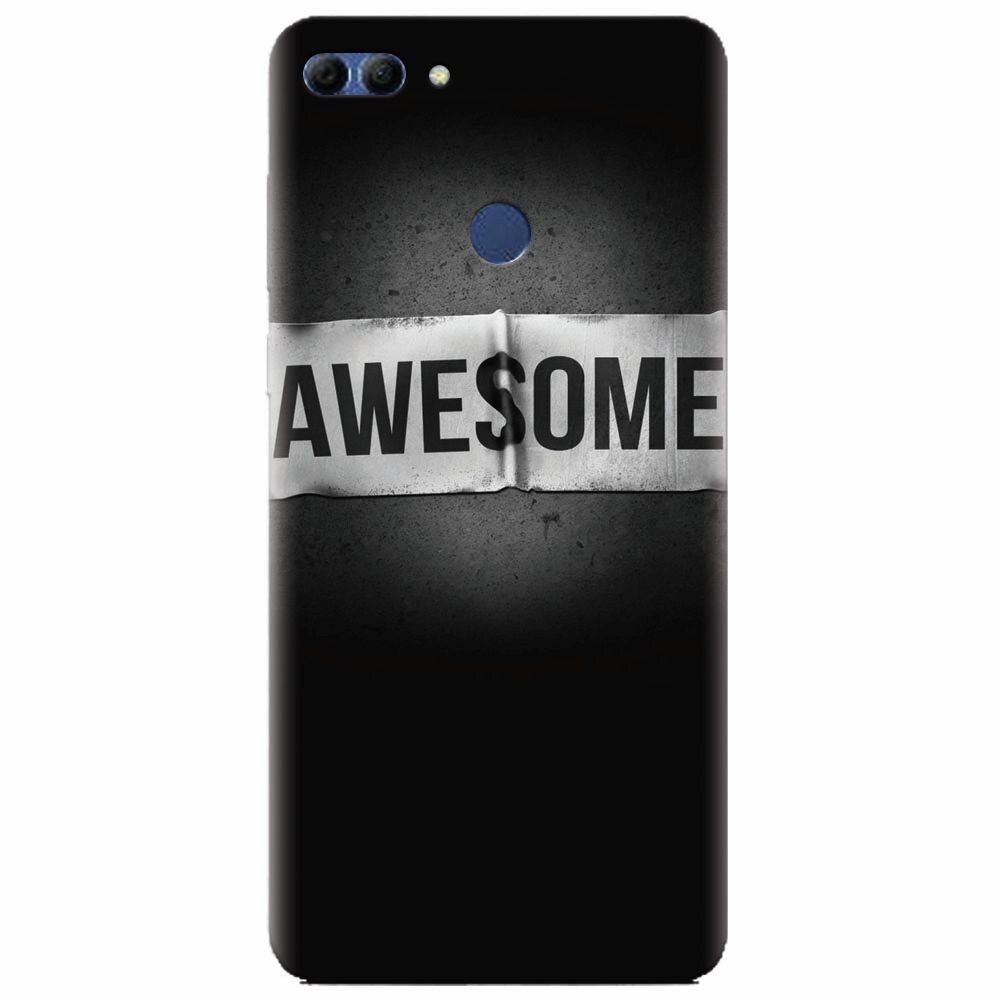 Husa silicon pentru Huawei Y9 2018, Awesome Label Dark
