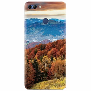 Husa silicon pentru Huawei Y9 2018, Autumn Mountain Fall Rusty Forest Colours Husa silicon pentru Huawei Y9 2018, Autumn Mountain Fall Rusty Forest Colours